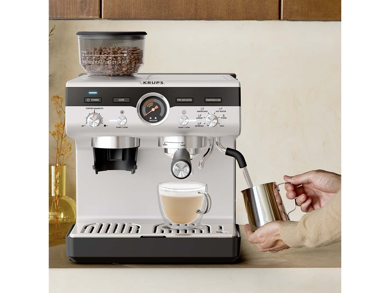 KRUPS Siebträger-Kaffeemaschine "Precision+ XP804T"