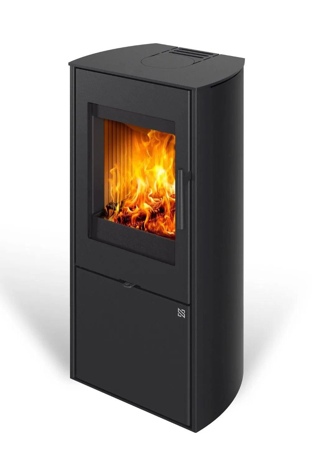 Kaminofen TODAL 30 | Außengehäuse aus Stahl | Holzkamin | ansprechendes Aussehen | Effizienz und Ökologie | schwarzer Edelstahlgriff | 5,8 kW | Glastür