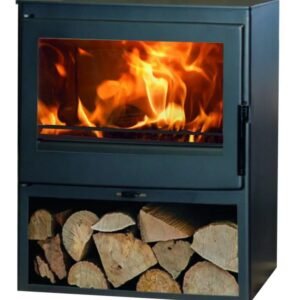 Kaminofen Matipu mit Holzfach und Scheibenspülung - Korpusfarbe: Anthrazit